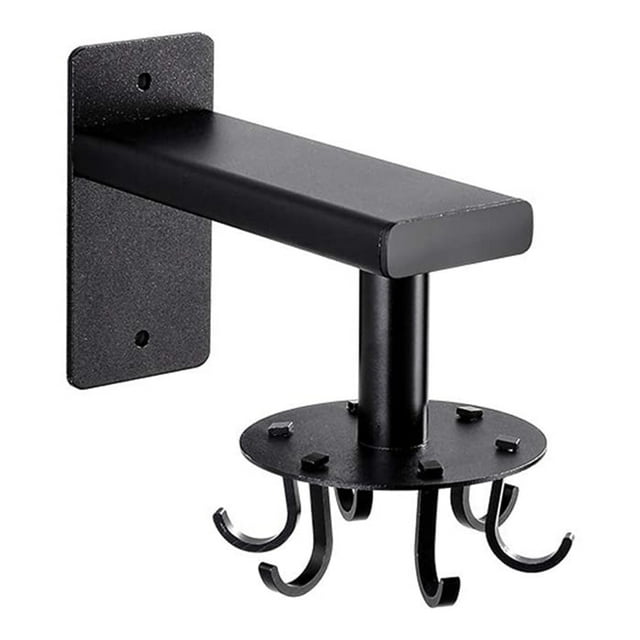 CAROOTU Wall Mounted Kitchen Sliding Rail Rotatable Hooks Space Aluminum Organizational Rack with 6 Hooks