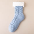 thumbnail image 2 of Nestiefly Womens Slipper Socks with Grips Winter Warm Fuzzy Fluffy Thick Thermal Fleece Cabin Indoor Socks Blue, 2 of 4
