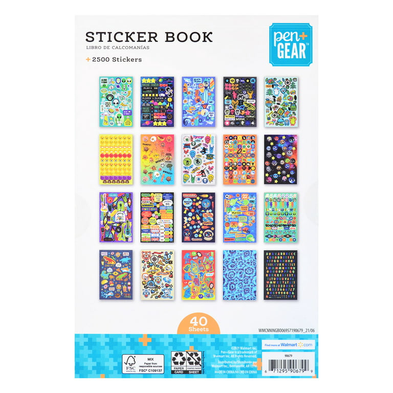 Pen+Gear Awesome Sticker Book, 40 Pages, 2500+ Paper and Foil Stickers 