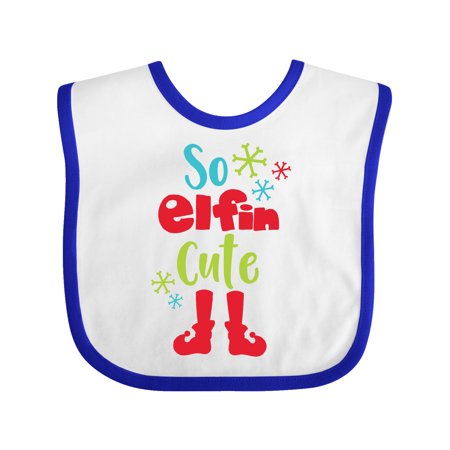 

Inktastic So Elfin Cute Elf Shoes Snowflakes Christmas Gift Baby Boy or Baby Girl Bib