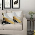 thumbnail image 3 of Black and White Pillow Covers 16x16 Inch Set of 2 Grey and Gold Outdoor Throw Pillow Covers Modern Abstract Art Pillowscase Cotton Linen Square Cushion Covers for Sofa Couch Bedroom Home Decoration, 3 of 6