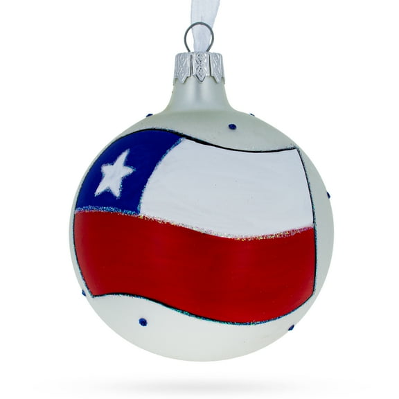 Flag of Chile Glass Ball Christmas Ornament 3.25 Inches