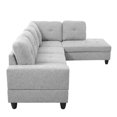 thumbnail image 7 of L Shaped Sectional Couch, Linen 3-Piece Couch Living Room Sofa Set, Modern Living Room Furniture Sets, 7 of 7