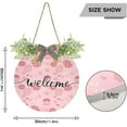 thumbnail image 3 of Pink Easter Eggs Flower Welcome Sign Farmhouse Front Porch Door Hanging Welcome Wreath for Holiday Wall Home 12 X 12 in Home Decor, 3 of 7