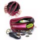 thumbnail image 3 of Monedero de piel auténtica con 3 cremalleras, monedero de triple capacidad, monedero pequeño de viaje con llavero para mujer, 3 of 4