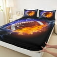 thumbnail image 3 of Homewish Rugby Sport Game Queen Sheet Sets,Football Lovers Flat Sheet,Wbrown Orange Black Queen Fitted Sheet For Boys Kids,Super Cozy Room Decor,4 Pieces, 3 of 7