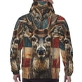 thumbnail image 7 of Salouo American Flag Deer Art Pattern Men's Fall Hoodie Sweatshirt,Sport Hoodie with Pockets for Men Pullover Casual Hooded Sweatshirt-Large, 7 of 7