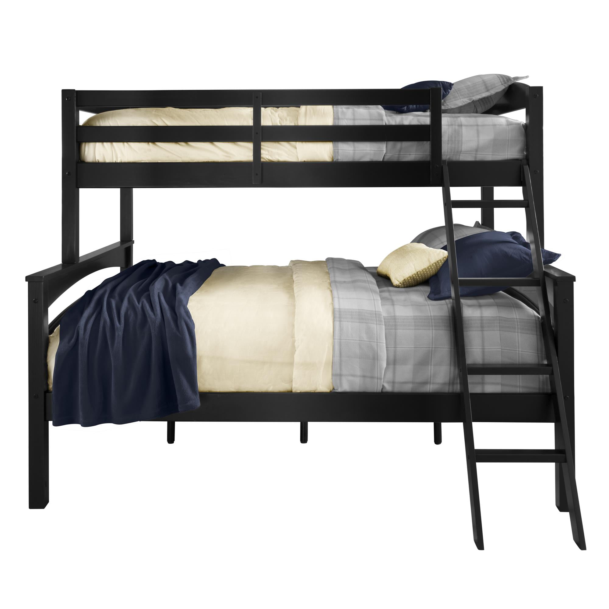 Better Homes & Gardens Leighton Wood TwinOverFull Bunk Bed, Black