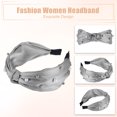 thumbnail image 4 of Unique Bargains Faux Pearl Knotted Headband Bling Twisted Faux Pearl Headband Faux Pearl Top Knot Hairband Gray, 4 of 7