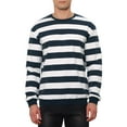thumbnail image 1 of SUDADERA DE HOMBRE INSPIRE CHIC A RAYAS, AJUSTE REGULAR, CUELLO REDONDO, MANGAS LARGAS, SUDADERAS PULLOVER IMPRESAS, M AZUL MARINO Y BLANCO, 1 of 7