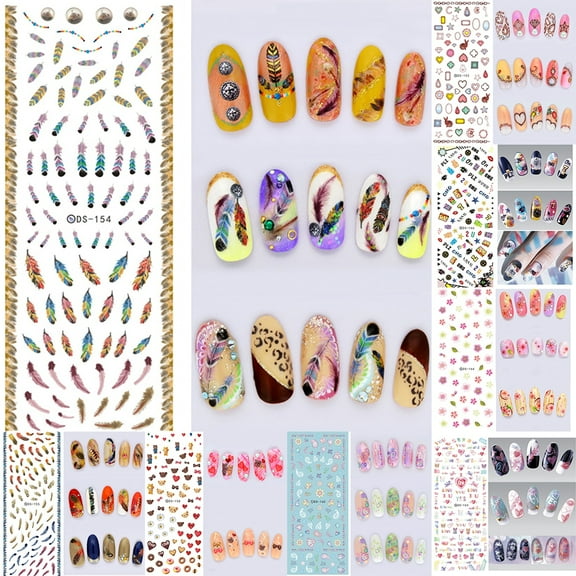Jiaroswwei DIY Design Water Transfer Nail Art Wrap Sticker Watermark Fingernails Decals