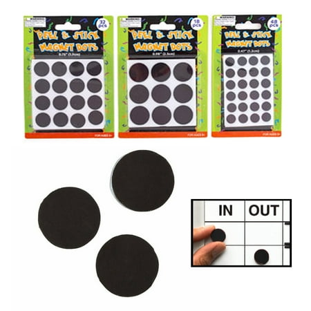 Crafts Outline Peel - 98 Pc Peel Stick Self Adhesive Magnet Dot Round Assorted Sizes Art Craft School