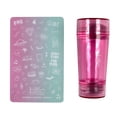 thumbnail image 2 of BMC Clear Dual Silicone Nail Stamping Heads w/Pink Tinted Handle - Glass Stamper, 2 of 3