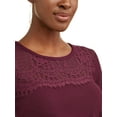 thumbnail image 4 of Women's Long Sleeve Scoop Neck Top with Lace Detail, 4 of 4