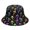 Mushroom and Dots Black Pattern, variant on Mushroom and Cone Black Pattern Bucket Hat, Outdoor Sun Hat with Wide Brim & Breathable Fabric, Foldable Design Gifts for Unisex Men Women