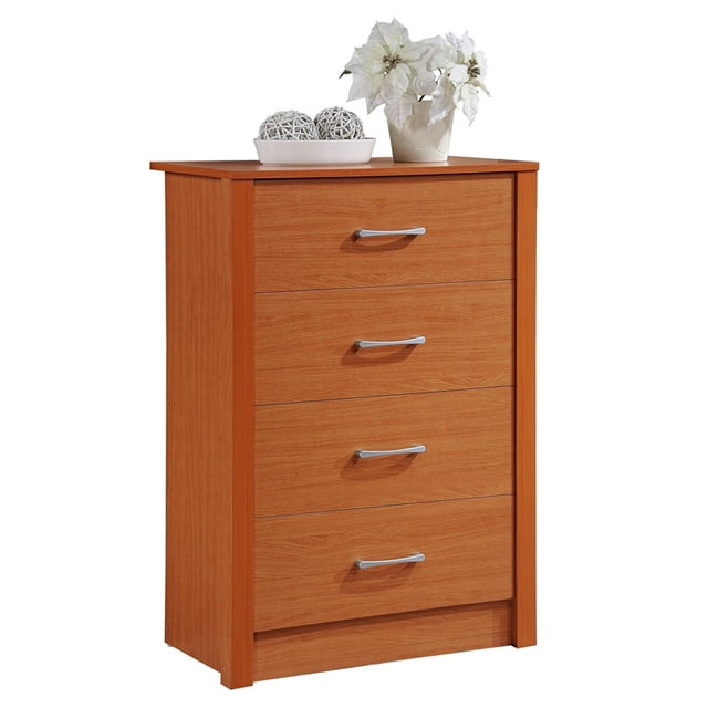 Hodedah Quatre Tiroirs Contemporain en Bois de Cerisier