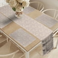thumbnail image 2 of Ambesonne Floral Table Runner & Placemats, Nude Toned Curlicue Design, Placemat 4 pcs + Runner 14"x72", Cream and Pale Salmon, 2 of 2
