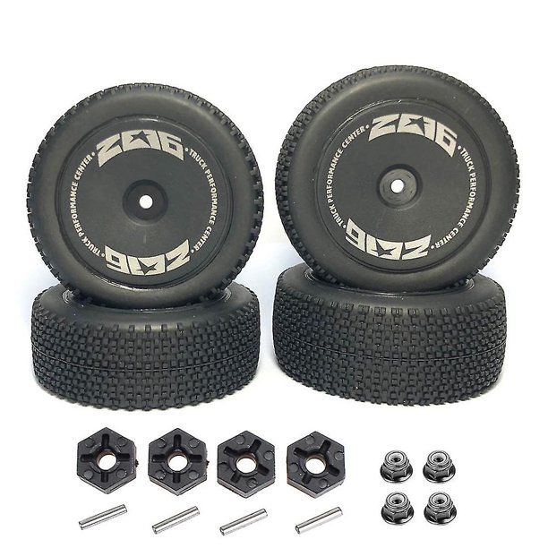 Neumático de rueda de goma de 4 Uds con tuerca hexagonal Compatible con 144001 144010 124016 124017 124018 124019 Rc Car Upgra