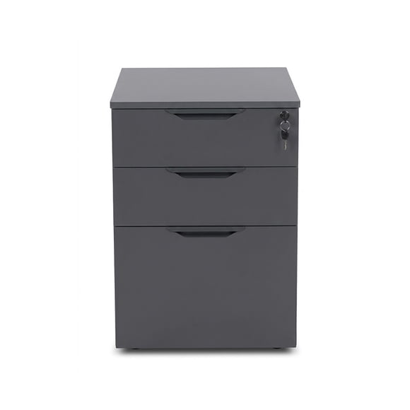 Archivero 3 Cajones funcionales 1 con Llave Color Gris Reinicia 21 Muebles