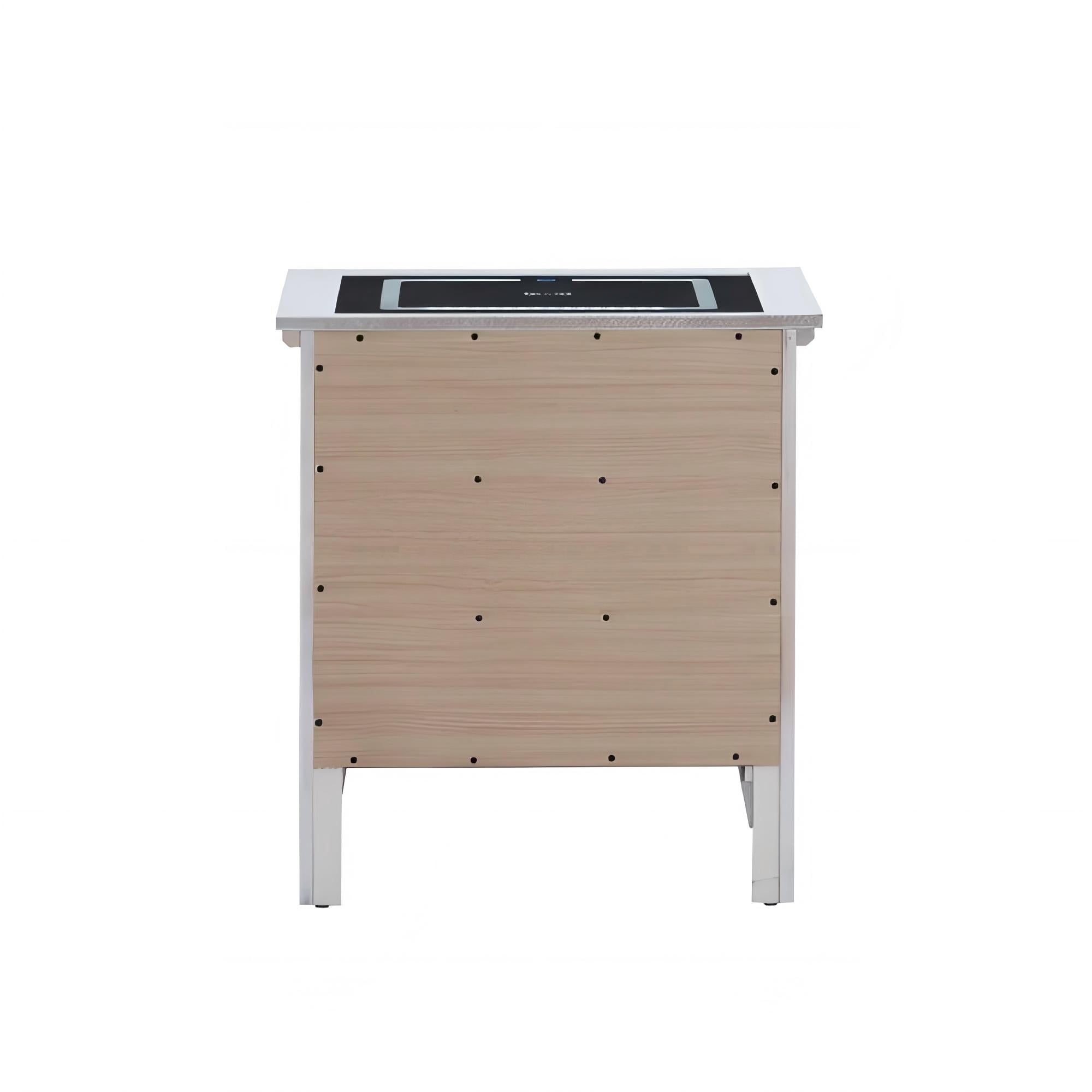 Noble House Hammond 3-Drawer Nightstand with USB Charging, Speakers, White