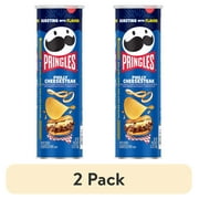 (2 pack) Pringles Philly Cheesesteak Potato Crisps Chips, Lunch Snacks, 5.5 oz Canister