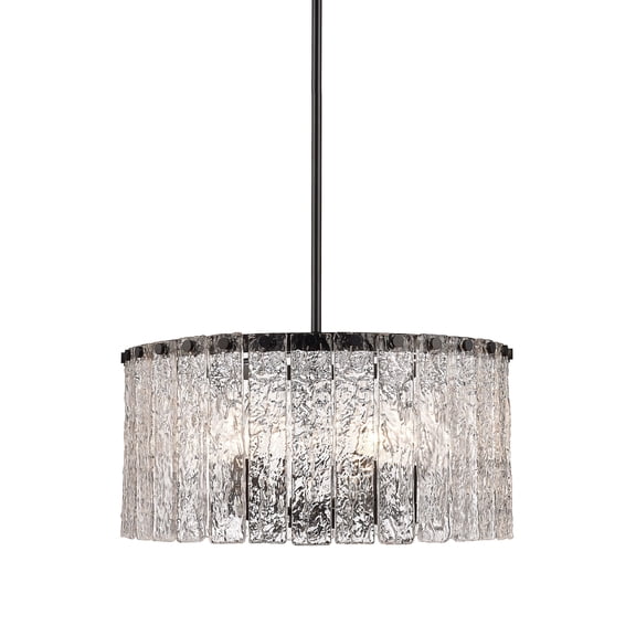 1943P18-MB-Z-Lite-Glacier - 5 Light Pendant In Contemporary Style-10 Inches Tall and 19 Inches Wide-Matte Black Finish