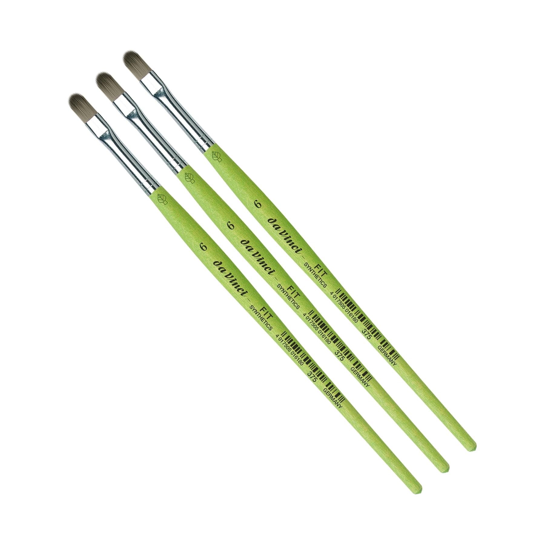 da Vinci FIT Synthetics Student Brush, Synthetic, Acrylic & Tempera, Filbert, Series 375, Size 6, Pack of 3