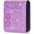 thumbnail image 6 of for Samsung Galaxy Z Flip 5 Case with Card Holder for Women, Bling Glitter Premium Leather Wallet Phone Case Protective Cover for Samsung Galaxy Z Flip5 5G XKK Purple, 6 of 17