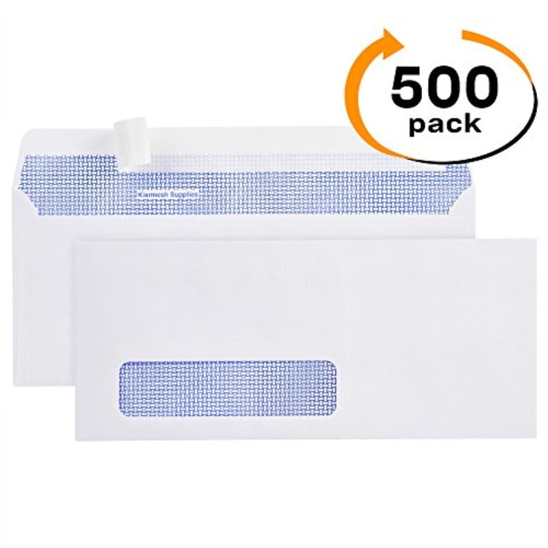 500#10 Single Left Window SELF Seal Security Envelopes Designed for QuickBooks Invoices & Business Statements 24 LB Computer Printed Checks Peel and Seal Flap Number 10 Size 4-1/8 x 9-1/2 Inches 