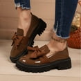 thumbnail image 2 of Brown Women Round Toe Loafers Thick Sole And Bow Decoration For Casual Use 2025 Stylish, 2 of 9