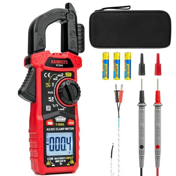 Pinza amperimétrica KAIWEETS KC604 digital de corriente/voltaje AC/DC