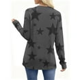 thumbnail image 4 of Tunics Tops for Women Long Sleeve Crewneck Star Printed Casual Pullover Sweatshirt Gray L, 4 of 8