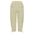 thumbnail image 5 of Womens Capris with Pockets Loose Cargo Capri Pants for Ladies (Khaki XXL), 5 of 6