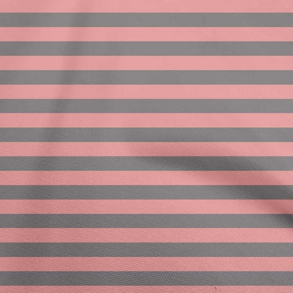 oneOone Cotton Cambric Gray Fabric Stripes Sewing Material Print Fabric By The Yard 42 Inch Wide