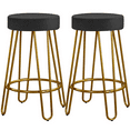 thumbnail image 2 of Yaheetech 2pcs 26.5'' H Upholstered Velvet Counter Stools, Black, 2 of 9