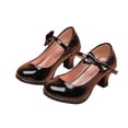 thumbnail image 4 of hengsof Girls High Heel Dress Shoes Fashion Solid Color Bow Spring Summer Princess Flat Shoes Party Heels Performance Comfort Dance Shoes, 4 of 5