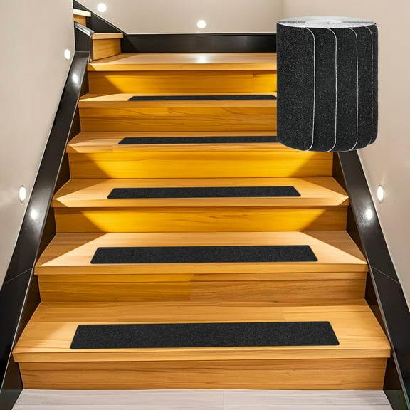 Uxcell 10-Pack Anti Slip Traction Tape 24 Inch X 4 Inch Best Grip Tape Grit Outdoor Non-Skid Tape for Stairs Step Black