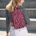 thumbnail image 5 of Lsque Rose Leopard Print Pattern Canvas Daypack, Durable Backpack, High-quality Versatile Backpack,Vintage Compact Backpack-Small, 5 of 6