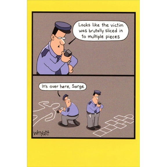 Nobleworks Hopscotch Chalk Outline Funny / Humorous Birthday Card