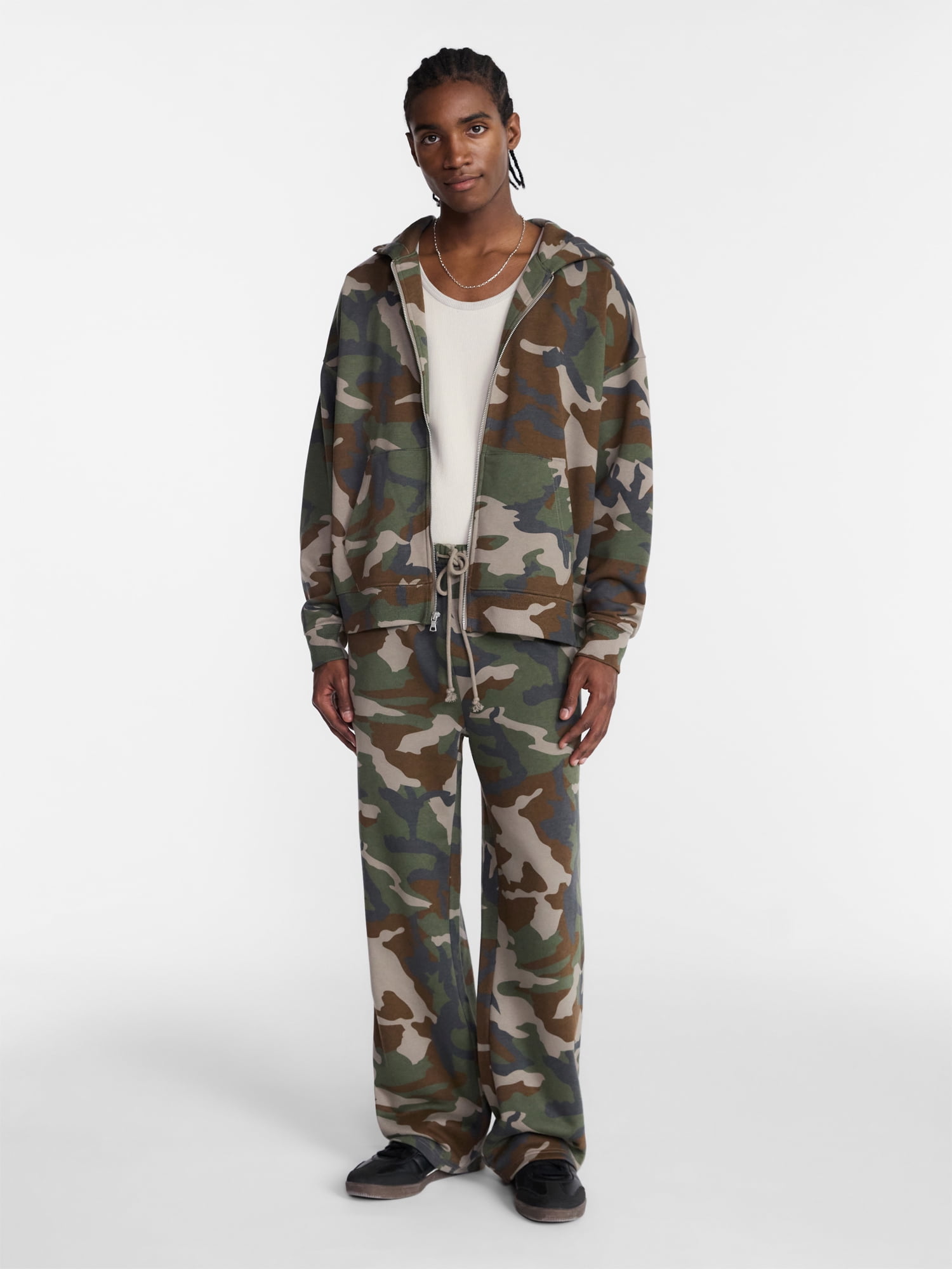 No Boundaries Zip Hoodie with Long Sleeves, Men's XS-4XLT