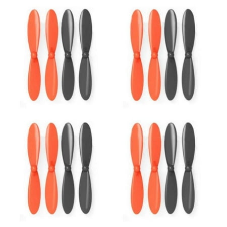 HobbyFlip Black Orange Propeller Blades Propellers Props Compatible with Walkera QR Ladybird 4 Pack