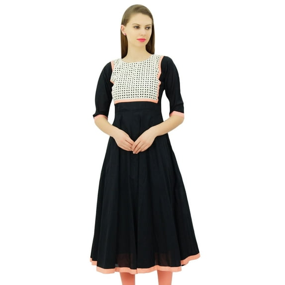 Bimba Women Designer Flared Anarkali Dress Cotton Kurta Chic Custom Kurti Long Tunic