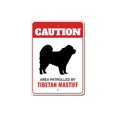 thumbnail image 1 of Patrolled By Tibetan Mastiff Caution Metal Sign Size: 8 x 12 Inch, 1 of 4