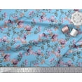 thumbnail image 3 of Soimoi Satin Silk Fabric Leaves & Peony Floral Printed Fabric 1 Yard 42 Inch Wide, 3 of 3