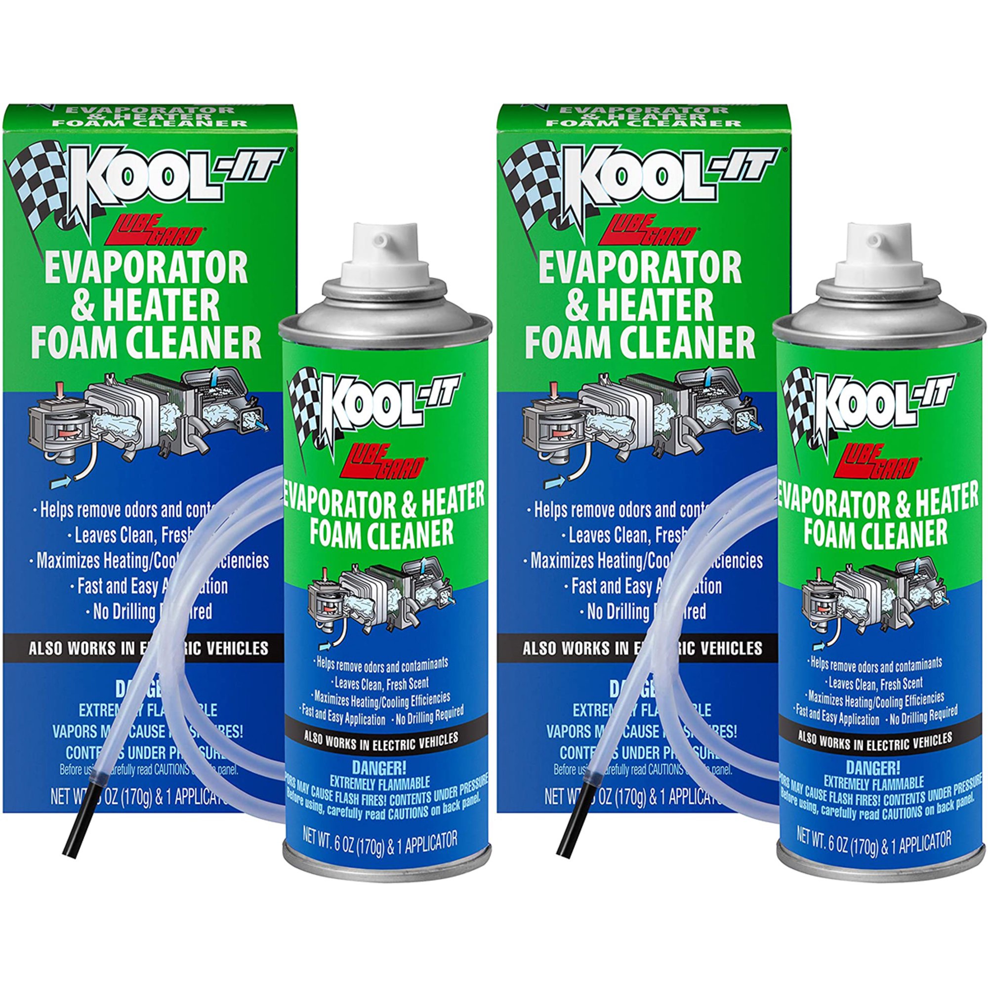 Pack 2 Lubegard 96030 Kool-It Evaporator and Heater Foam Cleaner -  Walmart.com