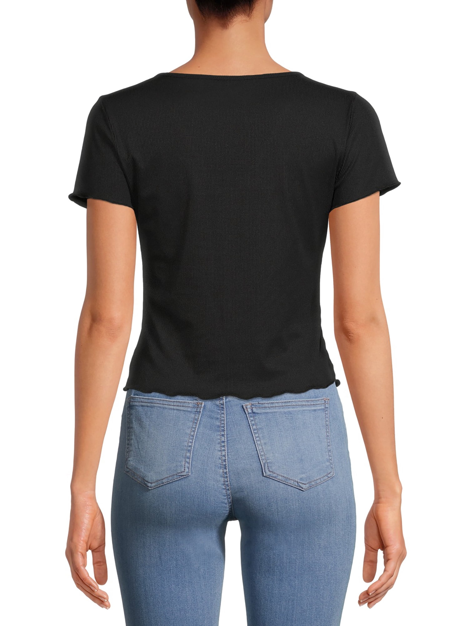 Eye Candy Junior' Ruched V-Neck T-Shirt