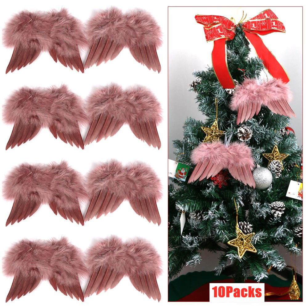 Details about   1-10pcs Vintage Feather Hanging Angel Wings Christmas Tree Wedding Decoration 