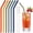 Deep Rainbow, variant on NiHome 6-Pack Extra Wide Reusable Bent Silicone Straws for Boba, Smoothies, Bubble Tea, Bent Straws Eco-Friendly & Colorful for Thick Drinks, Child-Safe, Customizable Length, 2 Brushes Easy Cleaning