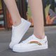 thumbnail image 2 of Zapatos vulcanizados transpirables bordados a la moda de primavera, zapatillas de deporte para mujer, zapatos de plataforma de cuero, zapatos informales con cordones para mujer, White35 Gao Jinjia LED, 2 of 2