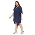 thumbnail image 4 of Oussum Robe Tunique Lurex Courte Ajustable pour Femmes Grande Taille, Bleu, 4 of 7